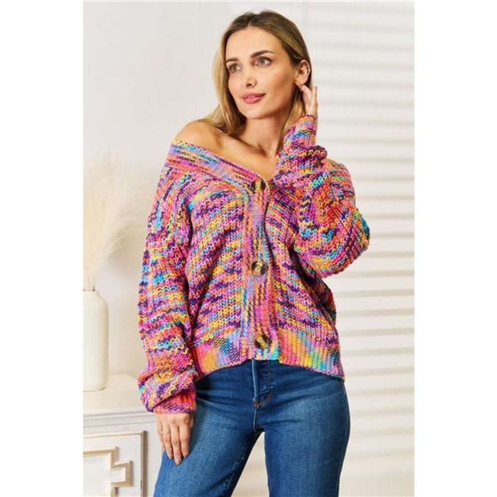 Angel Wings Woven Right V-Neck‎ Long Sleeve Cardigan